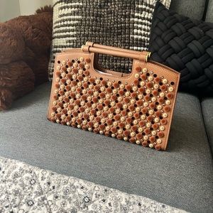 Marina Raphael l’Avenue Swarovski Crystal brown leather bag - new with tags